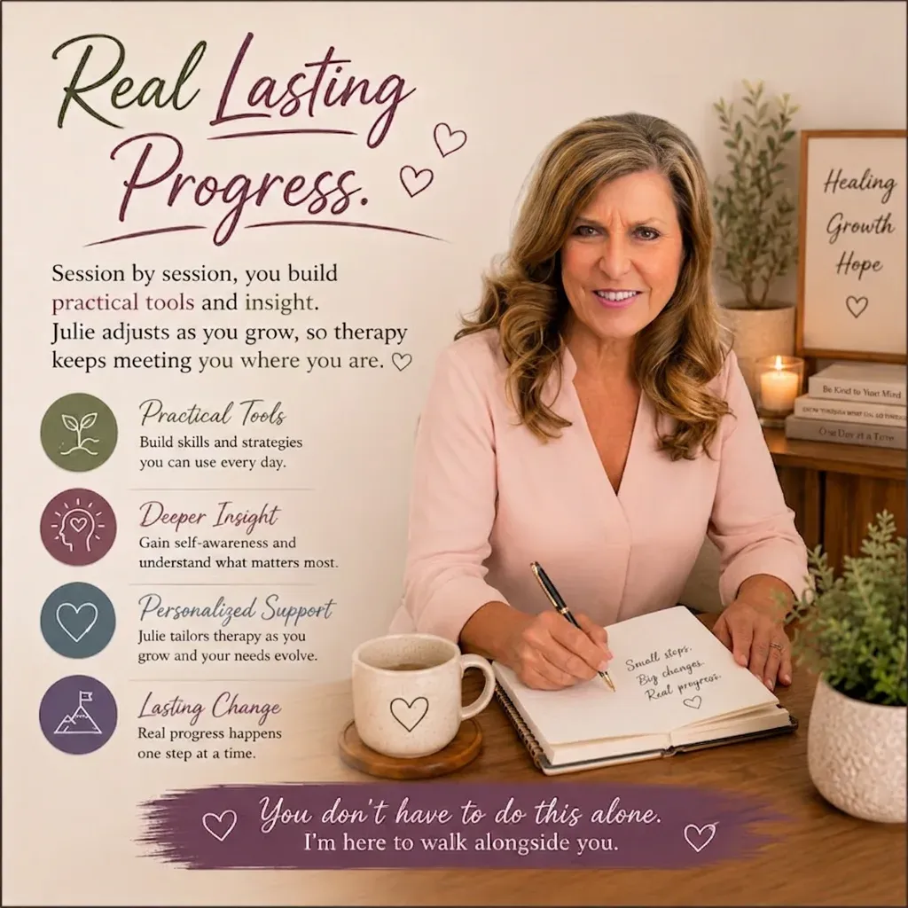 An upward path representing real, lasting progress through therapy